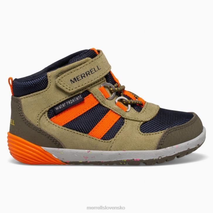 Merrell holé kroky ridge jr hiker (ml266269) topánky 6T641457 olivový/námornícky/pomarančový deti