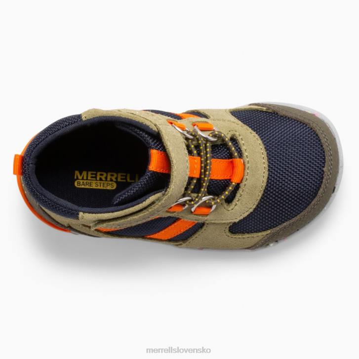 Merrell holé kroky ridge jr hiker (ml266269) topánky 6T641457 olivový/námornícky/pomarančový deti