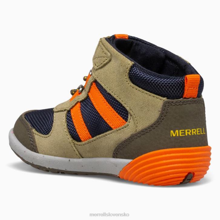 Merrell holé kroky ridge jr hiker (ml266269) topánky 6T641457 olivový/námornícky/pomarančový deti