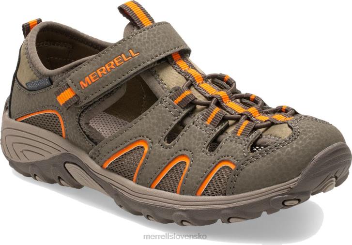Merrell Hydro h2o turistické sandále (mk261856k) topánky 6T641411 pištoľový dym/pomaranč deti