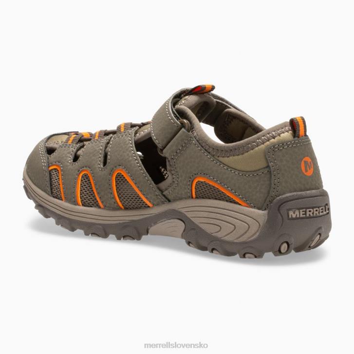 Merrell Hydro h2o turistické sandále (mk261856k) topánky 6T641411 pištoľový dym/pomaranč deti