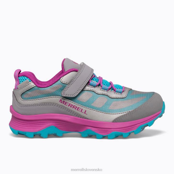 Merrell Moab rýchlosť nízka klimatizácia vodotesný (mk165211) topánky 6T641362 sivá/strieborná/tyrkysová deti