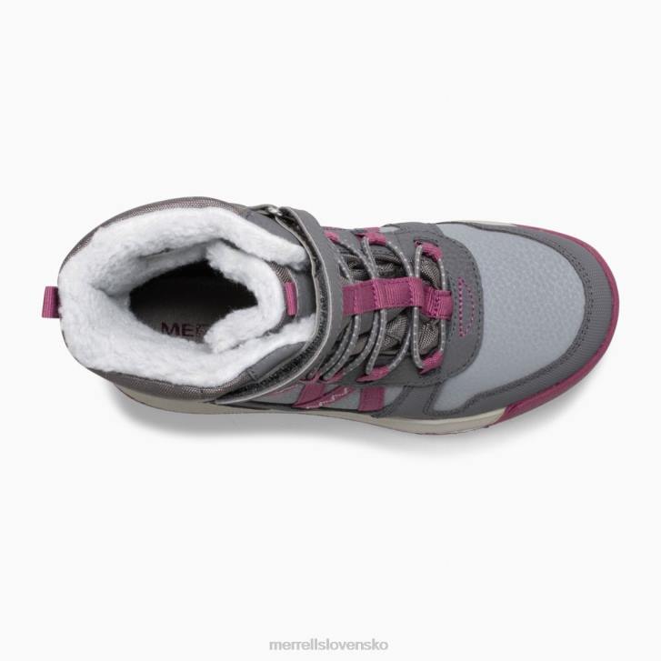Merrell Vodotesná topánka snow Crush 2.0 (mk163129k) topánky 6T641506 sivá/bobulová deti