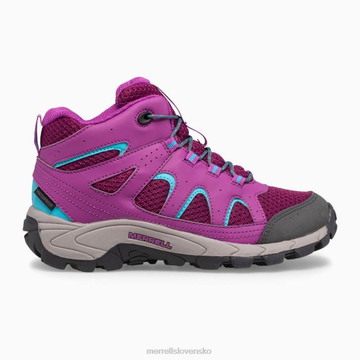 Merrell oakcreek mid lace vodeodolná topánka (mk164769) topánky 6T641447 paloma/berry deti