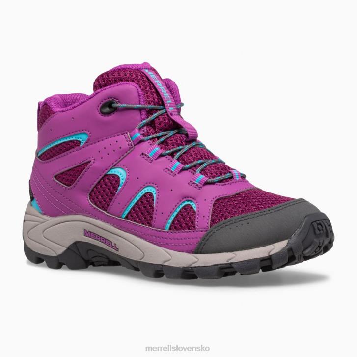 Merrell oakcreek mid lace vodeodolná topánka (mk164769) topánky 6T641447 paloma/berry deti