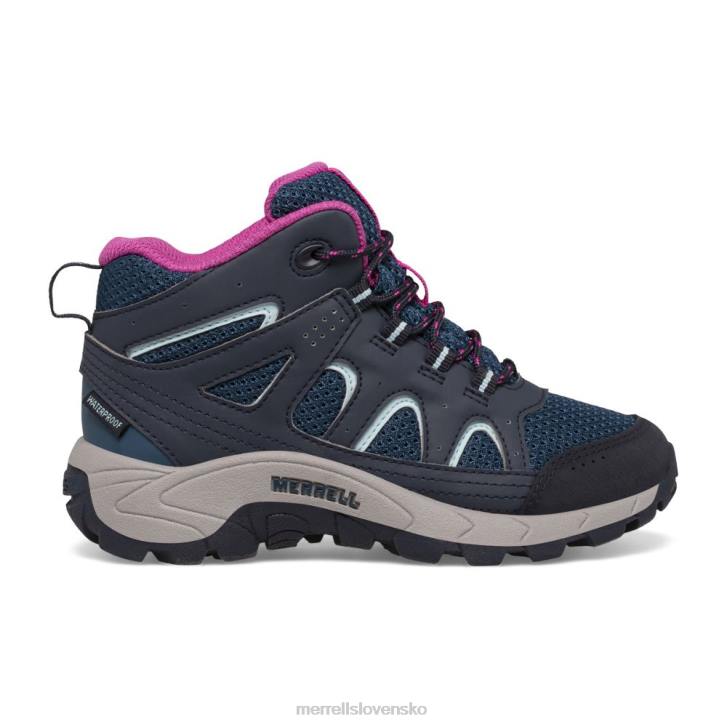 Merrell oakcreek mid lace vodeodolná topánka (mk166227) topánky 6T641443 námornícka/tyrkysová/fuchsiová deti