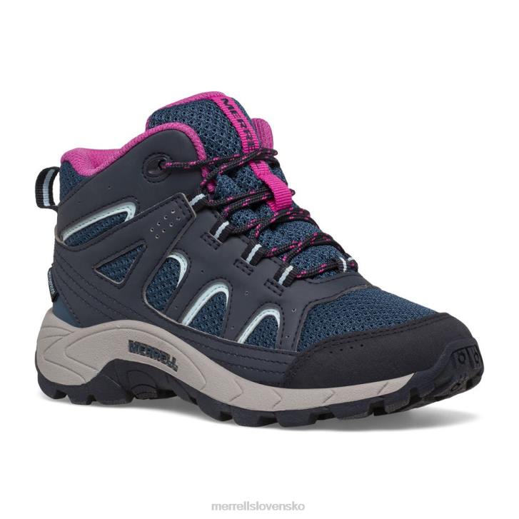 Merrell oakcreek mid lace vodeodolná topánka (mk166227) topánky 6T641443 námornícka/tyrkysová/fuchsiová deti