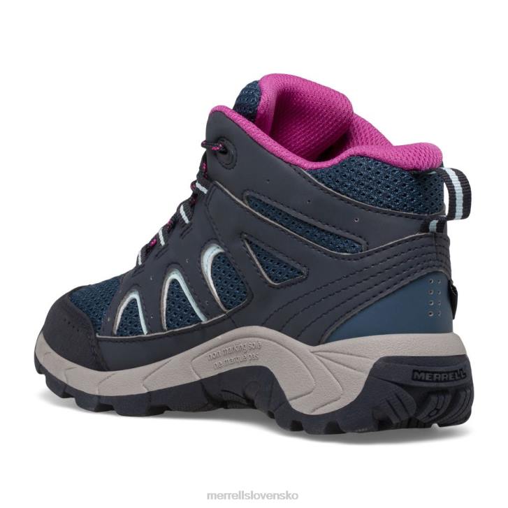 Merrell oakcreek mid lace vodeodolná topánka (mk166227) topánky 6T641443 námornícka/tyrkysová/fuchsiová deti