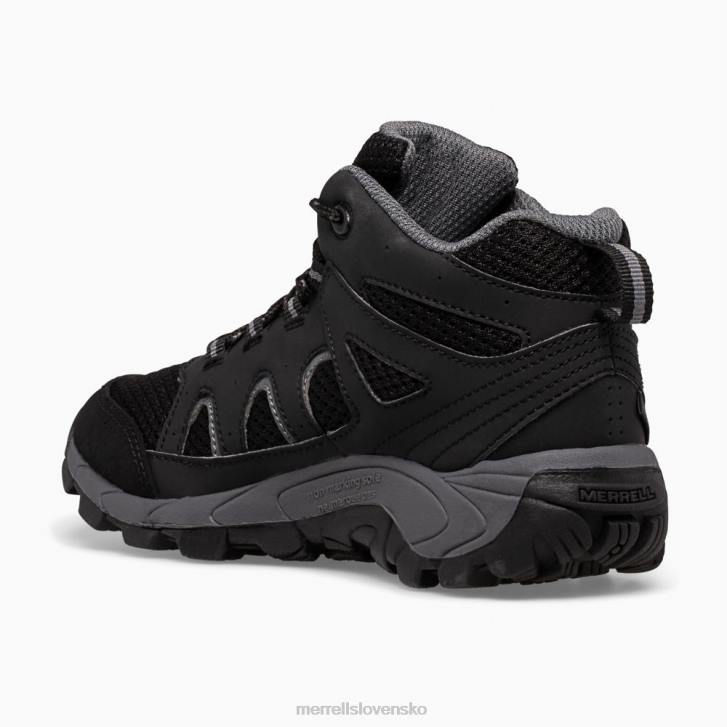 Merrell oakcreek mid lace vodeodolná topánka (mk265426) topánky 6T641445 čierna/sivá deti