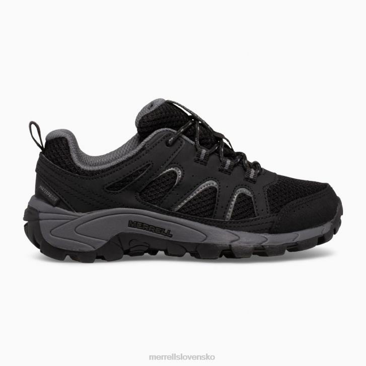 Merrell oakcreek nízke čipkované nepremokavé tenisky (mk265427) topánky 6T641449 čierna/sivá deti