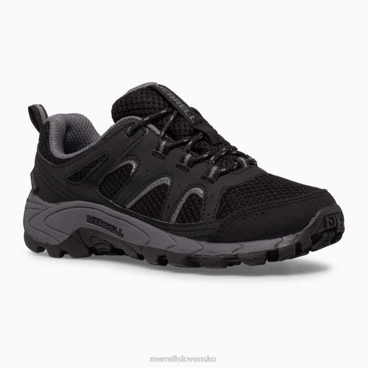 Merrell oakcreek nízke čipkované nepremokavé tenisky (mk265427) topánky 6T641449 čierna/sivá deti