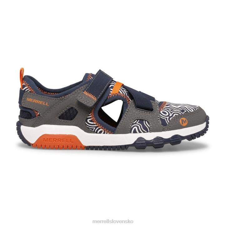 Merrell sandále hydro free roam chroma monarch (mk265855k) topánky 6T641503 sivá/námorná deti