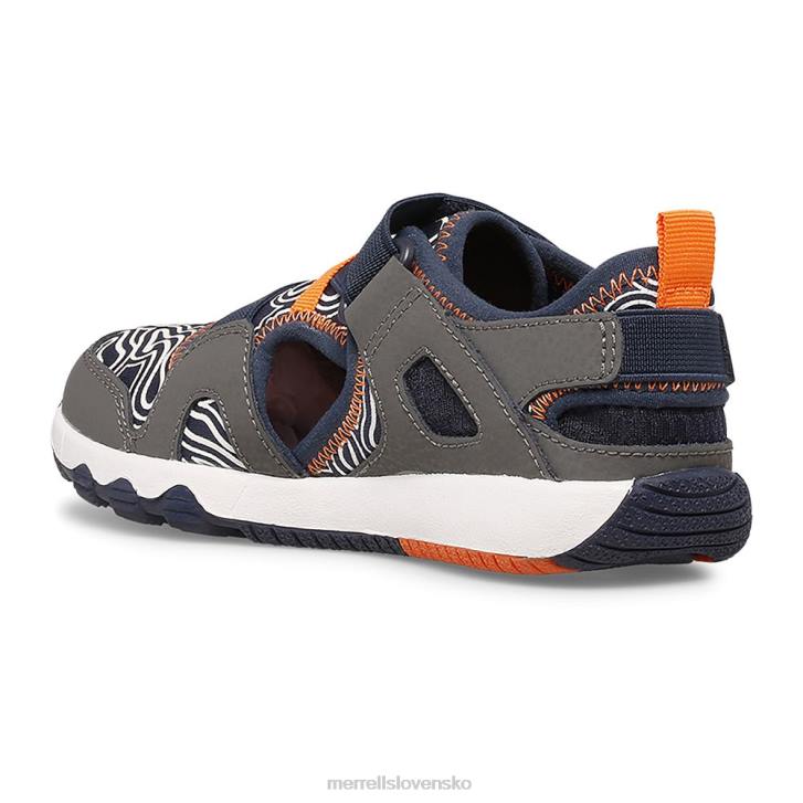 Merrell sandále hydro free roam chroma monarch (mk265855k) topánky 6T641503 sivá/námorná deti