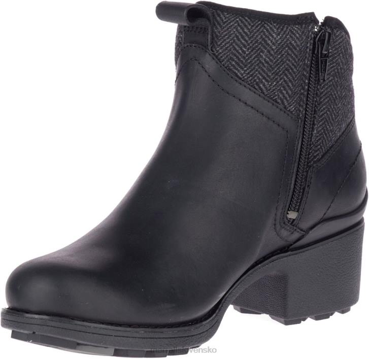 Merrell Castle ii vodotesný so stredným ťahom (j000886) topánky 6T641151 čierne/uhoľné ženy